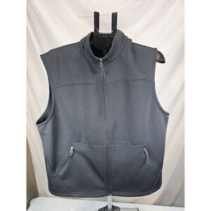 Cremieux Men's Size XL Black Quilted Activewear Full Zip Vest Zip Pockets